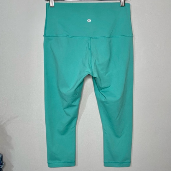 Lululemon Wunder Under High Rise Crops Bali Breeze Roll Down Crop Leggings 8 - Picture 7 of 14